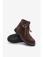 Semišové Zateplené Boty Trapery Pánské Big Star model 21669658 Hnědé - Big Star Shoes