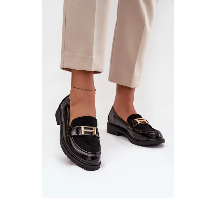 Lakované dámské se zlatým detailem  Černé model 21711999 - S.Barski