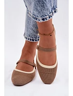 Ploché baleríny z materiálu světle hnědé model 22122467 - Boto