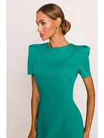 M777 Minišaty s vycpávkami na ramenou – tyrkysové M777 Minišaty s vycpávkami na ramenou – tyrkysové