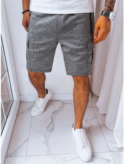 Pánske tmavosivé teplákové šortky FashionStreet SX2230 Pánske tmavosivé teplákové šortky FashionStreet SX2230