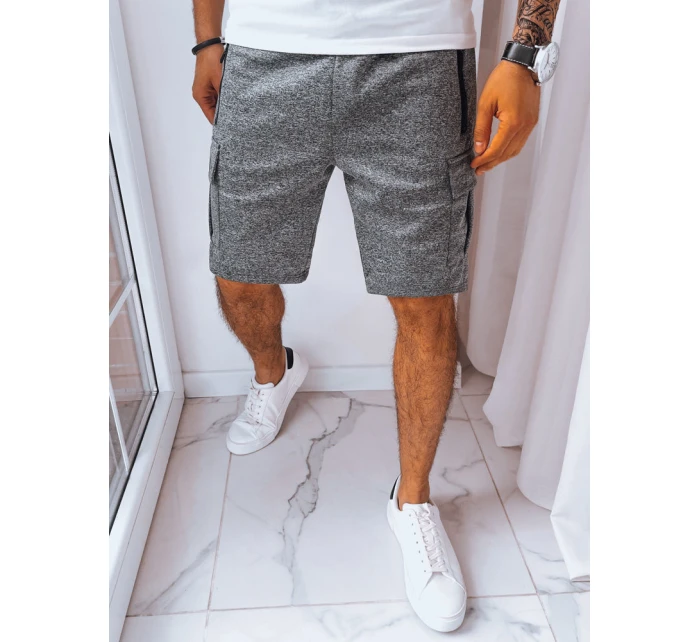 Pánske tmavosivé teplákové šortky FashionStreet SX2230 Pánske tmavosivé teplákové šortky FashionStreet SX2230