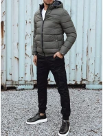 Pánska prešívaná zimná bunda s kapucňou zelená FashionStreet TX4846