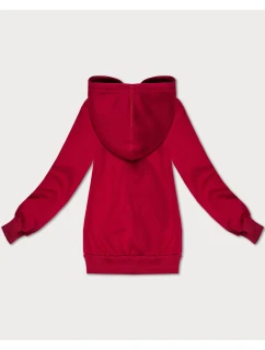 Červená dámská rozepínací mikina s kapucí model 21395756 - S'WEST