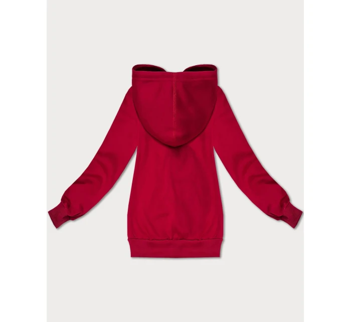 Červená dámska mikina na zips s kapucňou S'West (B-12#)