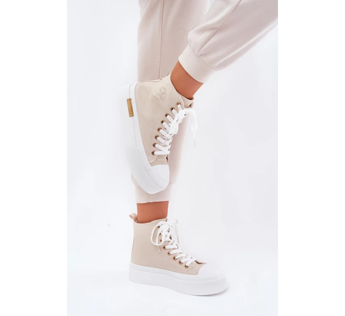 Vysoké Dámské Tenisky Na Platformě Béžové model 21689012 - Boto