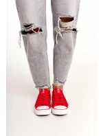 Damskie Klasyczne Niskie Trampki Big Star DD274339 Czerwone Damskie Klasyczne Niskie Trampki Big Star DD274339 Czerwone