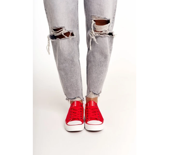 Damskie Klasyczne Niskie Trampki Big Star DD274339 Czerwone Damskie Klasyczne Niskie Trampki Big Star DD274339 Czerwone