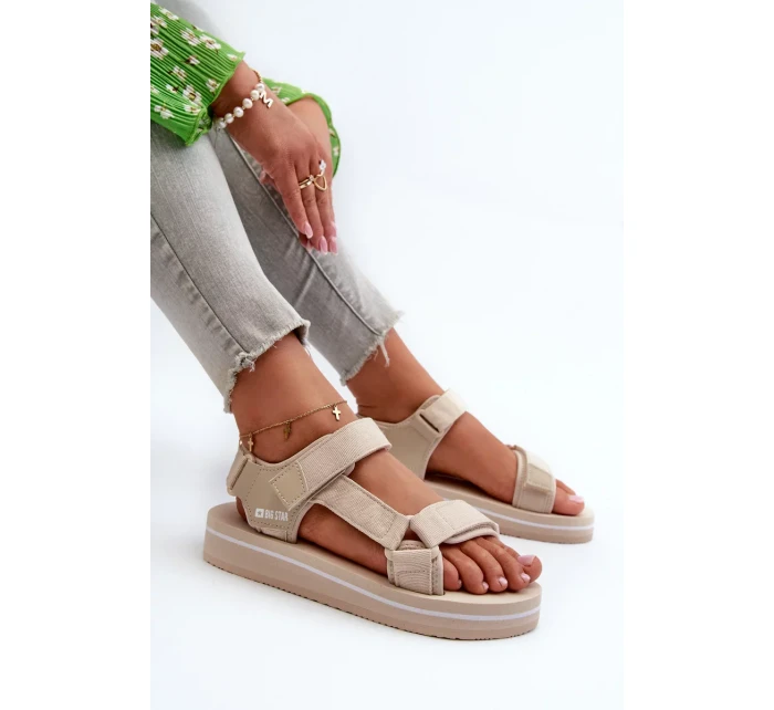Dámske sandále na platforme Big Star Beige