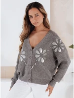 Dámský kardigan šedý model 21990970 - Dstreet