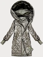 Béžová prešívaná bunda s trapézovou kapucňou (T2-2290#-62)