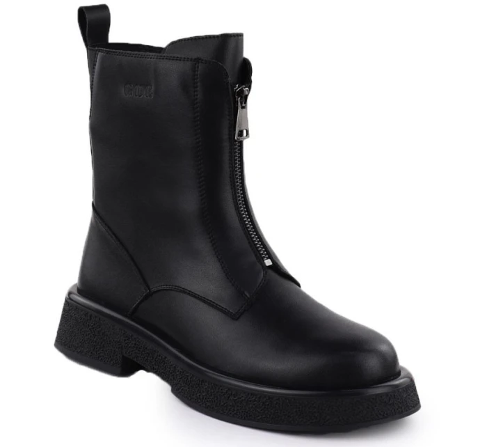 Dámske kožené topánky Goe black SS2N4145