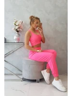 Súprava top+nohavice ružová neónová