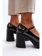 Półbuty Damskie Lakierowane Na Platformie I Słupku Big Star NN274004 Czarne Półbuty Damskie Lakierowane Na Platformie I Słupku Big Star NN274004 Czarne