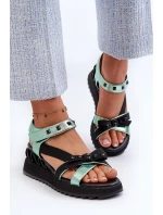 Dámské Sandály S Mašlí D&A model 21660365 Zelené - S.Barski Dámské Sandály S Mašlí D&A model 21660365 Zelené - S.Barski
