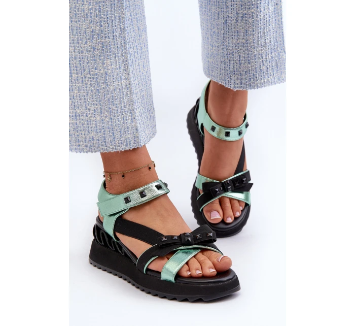 Dámské Sandály S Mašlí D&A model 21660365 Zelené - S.Barski Dámské Sandály S Mašlí D&A model 21660365 Zelené - S.Barski