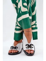 Sandały Na Płaskim Obcasie Z Ozdobą Eko Skóra Srebrne Tillireta Sandały Na Płaskim Obcasie Z Ozdobą Eko Skóra Srebrne Tillireta