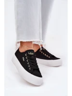 Trampki Damskie Z Koronką Lee Cooper LCW-25-31-3439L Czarne