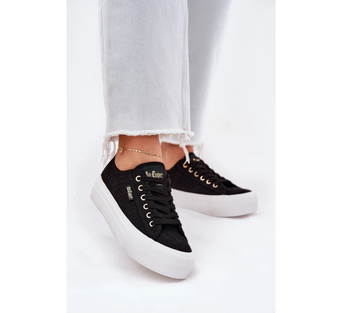 Trampki Damskie Z Koronką Lee Cooper LCW-25-31-3439L Czarne