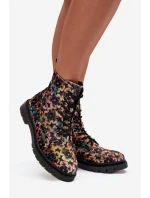 Dámské zimní kotníkové boty květinové model 21712487 - Artiker Dámské zimní kotníkové boty květinové model 21712487 - Artiker