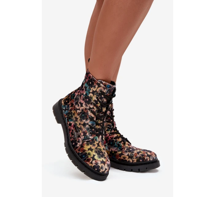 Dámské zimní kotníkové boty květinové model 21712487 - Artiker Dámské zimní kotníkové boty květinové model 21712487 - Artiker