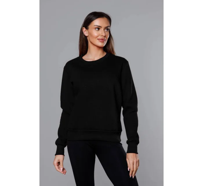 Čierna dámska tepláková mikina so sťahovacími lemami (W01-3)