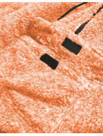 Oranžová melanžová plyšová dámska mikina (HH008-48)