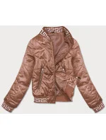 Dámska bunda typu "bomber" v karamelovej farbe (B8123-14) Dámska bunda typu "bomber" v karamelovej farbe (B8123-14)