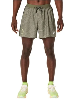 ASICS Fujitrail All Over Print 5IN Short 2011D392-300 Green L