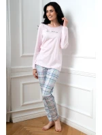 Talianska móda Glamour s dlhým rukávom farba:ružová/print