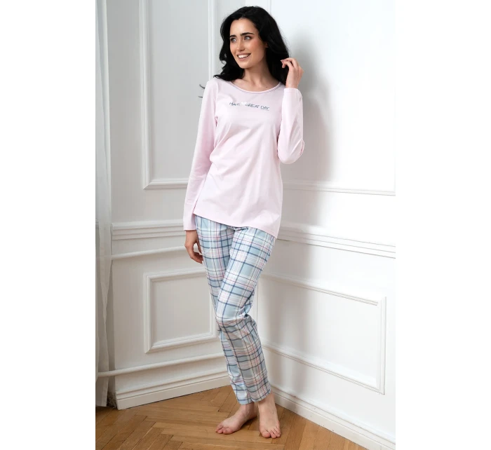 Talianska móda Glamour s dlhým rukávom farba:ružová/print