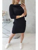 Šaty s kapucňou a vreckami čierne Šaty s kapucňou a vreckami čierne