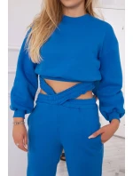 Hrejivá súprava s krátkou mikinou nevädzovo modrá