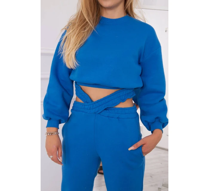 Hrejivá súprava s krátkou mikinou nevädzovo modrá