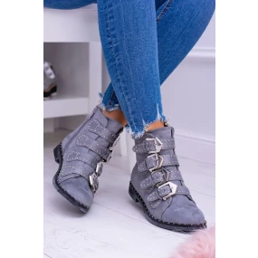 Lu Boo Ciemnoszare Botki Virginia Rock Star Nity Klamry Zamsz Lu Boo Ciemnoszare Botki Virginia Rock Star Nity Klamry Zamsz