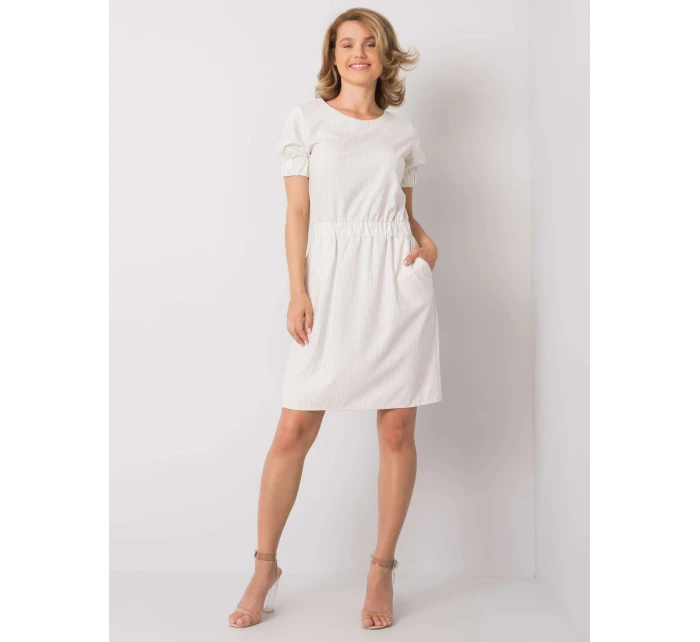 Sukienka LK SK model 20129342 ecru - FPrice Sukienka LK SK model 20129342 ecru - FPrice