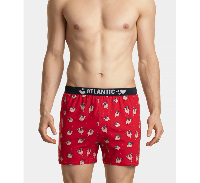 Pánske šortky ATLANTIC 2Pack - červená/tmavomodrá