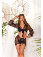 Sexy 2Piece Set Mesh Cover Up with hearts