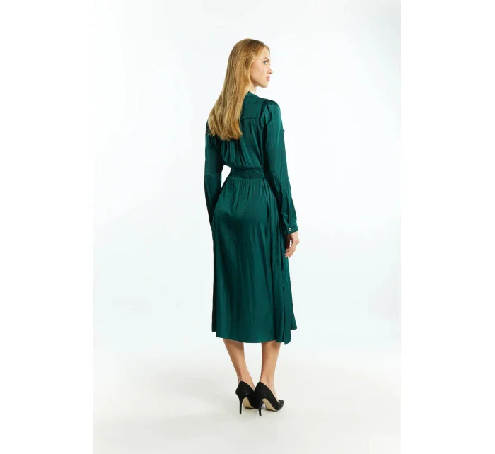 Dámské saténové šaty Bottle model 20243108 zelené - Monnari