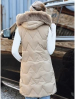 Dámská prošívaná béžová vesta Dstreet model 21993342 - FashionStreet Dámská prošívaná béžová vesta Dstreet model 21993342 - FashionStreet