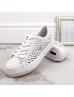 Pohodlné kožené topánky Rieker W RKR641 white