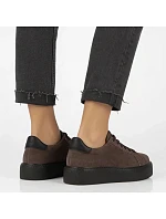 Dámske kožené športové poltopánky na platforme, hnedé, Filippo DP6119 Dámske kožené športové poltopánky na platforme, hnedé, Filippo DP6119