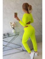 Súprava s blúzkou top žltá neónová