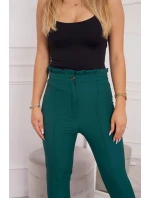 Tmavě zelené kalhoty na model 18749324 - K-Fashion