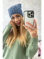 Fleecová čiapka Iwona K221 denim