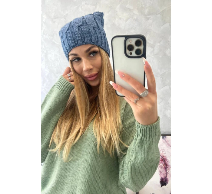 Fleecová čiapka Iwona K221 denim