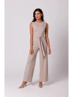 B256 Kombinéza bez rukávov s vreckami - béžová B256 Kombinéza bez rukávov s vreckami - béžová