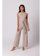 B256 Kombinéza bez rukávov s vreckami - béžová