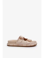 Dámske papuče na platforme Big Star Beige