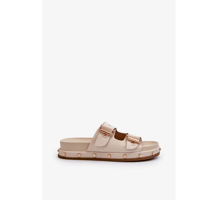 Dámske papuče na platforme Big Star Beige